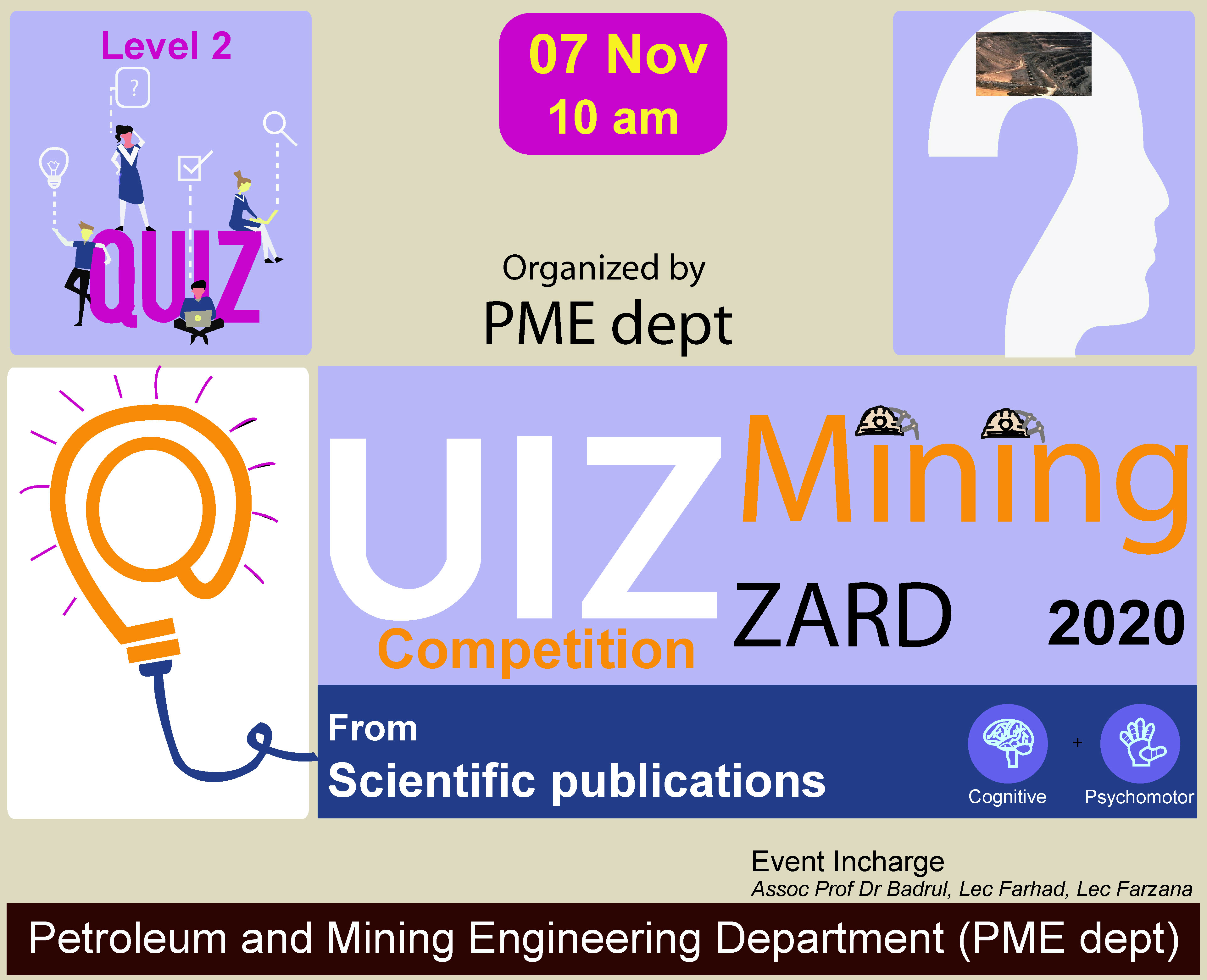 "Online Quiz Competition from Scientific Publications" arranged by Department of Petroleum and Mining Engineering